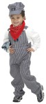 Train Engineer Child Costume - All Aboard! Your child is sure to love this realistic Train Engineer costume. One piece overall-style costume, hat, gloves and bandanna. 