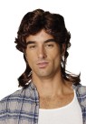 Mullet Wig (Brown) -Short curl bangs with longer curled back. A super wig for many characters.