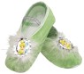 Tinker Bell Ballet Slippers - Cloth ballet shoes with a Tinker Bell cameo attached.  Fits child shoe size 10-11.© Disney