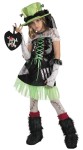 The Monster Bride Child Costume - is from the D/ceptions2 collection. Costume includes dress, ruffled petticoat and hat with bow drape and two hat bolts. Available in child sizes 7-8 and 10-12. Boot covers, leg warmers, pantyhose, purse and glovettes not included.