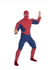 Spiderman Deluxe Muscle Chest Adult Costume - Includes a deluxe fiber built chest, abs shoulders for that ultimate body built look. Includes Muscle Built Jumpsuit with Spider-Man Mask. Pumped and Chiseled. Available in one adult size or one teen size.