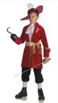 Captain Hook Child Costume - An officially licensed ©Disney Peter Pan costume. Outfit includes a Maroon jacket with attached Gold belt, Black pants and White dickey.
