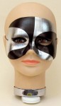 Psycho Half Mask - Black/silver half mask with fastener attached.