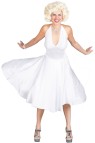 Marilyn Monroe Deluxe Adult Costume - Inlcudes legendary white Lycra dress, completely finished, with  exaggerated flared skirt, and lacing. Wig sold separately.  Jewelry not included. 
