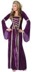 Renaissance Lady Adult Costume - Elegant gown with golden lacing at the bodice and drop sleeves with gold trim.