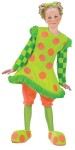 Lolli The Clown Child Costume - This is one unique clown costume! Lolli The Clown Child Costume includes neon polka dot dress with wire hoop, trimmed in faux fur, bloomers and clown shoe covers. 