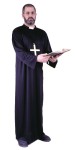 Priest Adult Costume (Plus Size) - Includes: lightweight black cassock and attached white collar. Plus size 48-53.