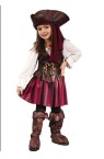High Seas Pirate Toddler Costume - Includes dress, belt, bandana, hat and boot tops.