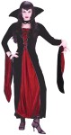 Velour Vampiress Adult Costume - Includes: velvet dress with tie up lace bodice and pleather trim, collar and attached choker.