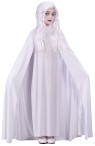 Gossamer Ghost Child Costume - This beautiful little ghost includes robe, hooded cape, gloves and wig.