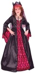Bride of Satan Child Costume - Includes flowing, drop sleeve dress with chain accent detailed front, gothic cross necklace and horned headpiece.