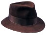 Quality felt hat. Brown with traditional headband. HAT SIZE (Small)for head size 21 to  22; Medium for 22 to 22.5; Large for 22.5 to 23  XL for 23 to 24