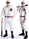In the tradition of the 1920s & 30s baseball comes this authentic look costume.  Includes: pin-stipe shirt & pants with cap and belt.  Bat and socks not included.