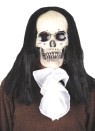 Creepy, well sculpted skull with gothic-style long hair and sunglasses. All latex skull.