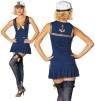 Hey Sailor! Knit sailor dress with embroidered back collar, captains hat and bow trimmed stockings. Shoes not included. 