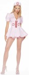 Includes low-cut gingham mini-dress and matching nurse hat.  *Stockings, petticoat and shoes not included.