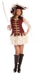 One beautiful, sexy pirate! Treasure includes tank top mini dress with attached petticoat, lace sleeves and velvet hat. Sword and boots sold separately. 