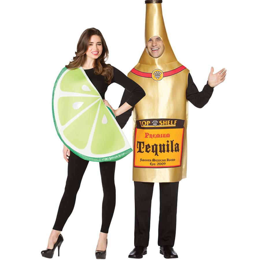 Tequila Bottle & Lime Slice Couple Costume