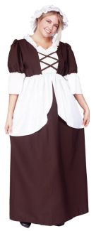 COLONIAL PEASANT ADULT COSTUME - PLUS SIZE