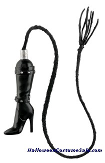 BLACK BOOT WHIP WITH GARTER