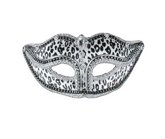 Womens Snow Leopard Venetian Mask