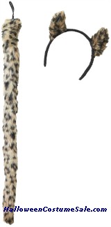 LEOPARD EARS AND TAIL ADULT SET