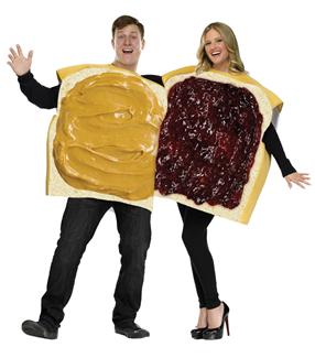 PEANUT BUTTER/JELLY COUPLE ADULT COSTUME 