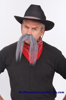 The Western Mustache- Grey