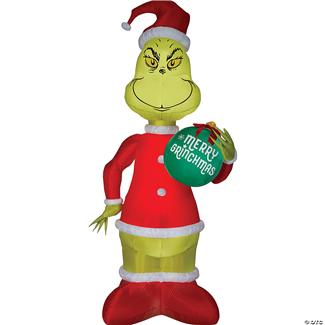 Blow Up Inflatable Grinch With Ornament Outdoor Yard Decoration