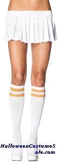 ATHLETIC WHITE GOLD ADULT KNEE HIGHS