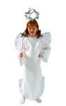 For the perfect little angel at home. Angel costume includes : Long white gown with attached wings and halo (wand not included).