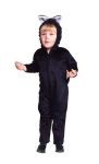 Kitty Kitty Toddler Costume - Includes bunting with attached hood. It made of velvet 100% polyester and it is not fleece. It is much heavier and better than t-shirt. Pajama has no feet and it is not elastic around ankles.