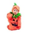 Pumpkin costume includes bunting costume with drawstring &amp; hood.