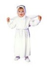 Angel costume includes jumpsuit made of velboa (a fine heavy polyester material) with hood &amp; wings.