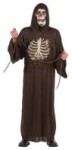 Skull Reaper Costume includes hooded robe with 3-D EVA bone chest and EVA mask. Chains excluded.