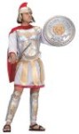 Roman Gladiator costume includes tunic, cape &amp; belt.