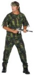 Jungle commando costume includes top, pants and headbad.