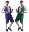 Bavarian man costume includes shirt, shorts &amp; vest. Shorts &amp; vest colors are blue &amp; green.