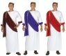 Caesar the great costume includes tunic &amp; shoulder drape toga. The tunic is white and shoulder drape colors : Red, Wine &amp; Purple.  Approx 54" on chest &amp; waist, 56" long.