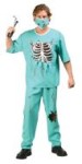 Scary E.R. Doctor Costume includes top with 3-D chest, bloody pants, face mask and stethoscope.