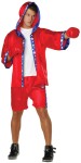 U.S. Champion costume includes American flag hooded robe, shorts &amp; boxing gloves.