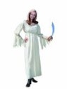 Caribbean Pirate Lady costume includes white long dress with serrated sleeves. Dress only.