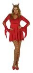 Sexy She Devil costume includes velvet dress with lace up sleeves, foamed collar, sequin devil horns and invisible zipper. Also available in Plus Size:&nbsp;<a href="/SEXY-SHE-DEVIL-COSTUME-Grp-123Z81412-plus.aspx">Z81412-plus</a>.