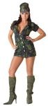 Military Girl costume includes button front dress and foamed hat. The length of the skirt is as follows : size 2-4 = 29"-30", size 6-8 = 30"-31", size 8-10 = 31"-32". Also available in Plus Size:&nbsp;<a href="/MILITARY-GIRL-COSTUME-Grp-123Z81462-plus.aspx">Z81462-plus</a>.
