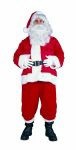 Santa Suit - Velboa costume includes the santa suit made of velboa - a nice thick polyester material, includes warm fleece red pullover jacket with white fur trim, red fleece pants, black boot tops, black belt with silver buckle and red santa hat with whi
