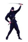 Deluxe Ninja Warrior Costume. Size available XL - 42-46.