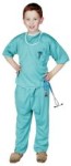 E.R. Doctor costume includes top w/imprinted pocket, pants, face mask &amp; stethoscope.