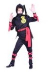 Cobra Ninja costume includes shirt with hood, pants, sash &amp; scarf.