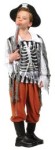 Skull Pirate Costume includes shirt with 3-D bones chest, pants and hat.