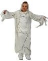 Cool Ghost Child Costume includes hooded robe with print and mesh trims.